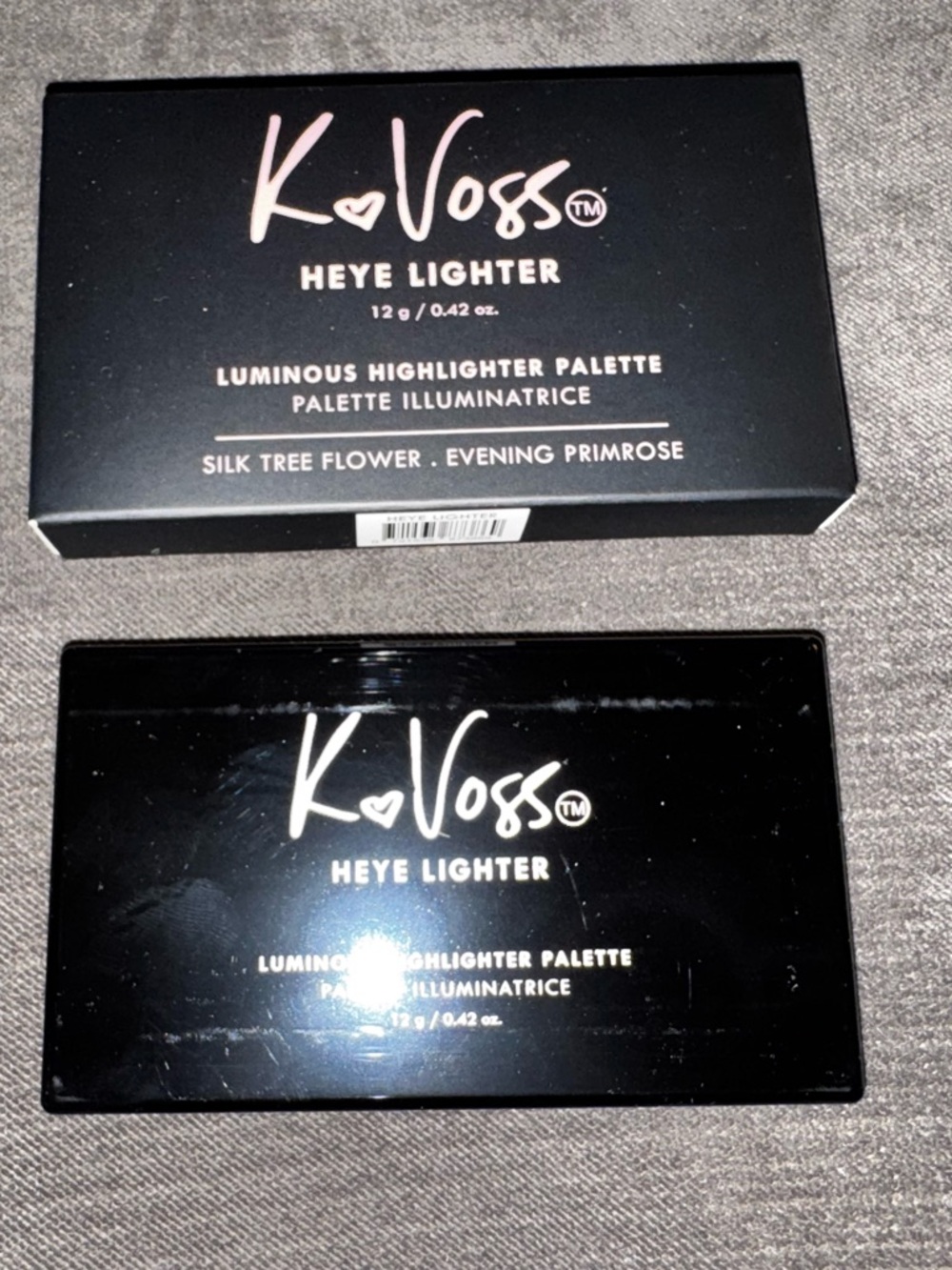 K Voss Heye Lighter Highlighter Palette Silk Tree Flower Evening Primrose Vegan